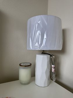 Mainstays White Ceramic Table Lamp, 17"H
