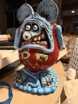 HAND PAINTED RAT FINK GARDEN GNOME. FROM COOP . ED BIG DADDY ROTH