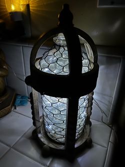 Wooden/Glass Light Up Jar