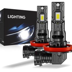 2Pack H11 Light Bulbs,30000LM White Bright 6000K, 1:1 Size Replacement Fog Light Bulb Plug-and-Play Easy Installation IP67