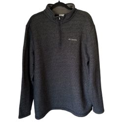 Columbia 1/4 Zip Sweater Dark Gray Knit  Pullover Long Sleeve Mens M