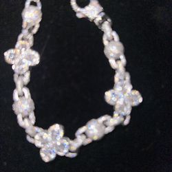 18 k Gold Plated Ball Beaded Clover Bracelet 