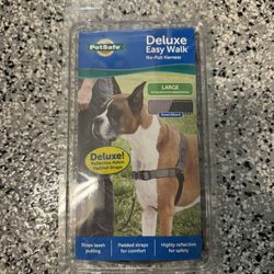 Deluxe Easy Walk No-Pull Harness: Large Steele/Black
