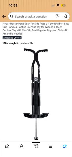 New Bounce Pogo Stick for Ages 9 and Up, 80 to 160 Lbs