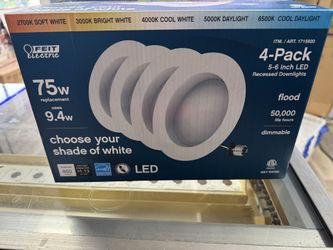 Fiet 5/6 inch LED Recessed Downlights Lighting - 4 pack 