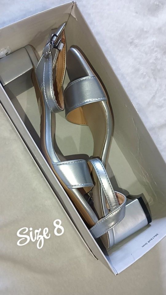 Silver Heels Size 8
