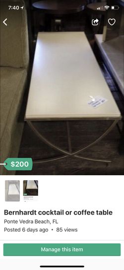 Bernhardt stone and gold coffee/cocktail table