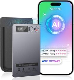 AI Voice Recorder, Note Voice Recorder - Transcribe & Summarize, AI Noise Cancellation Technology, Supports 152 Languages, 64GB Memory APP Control Aud