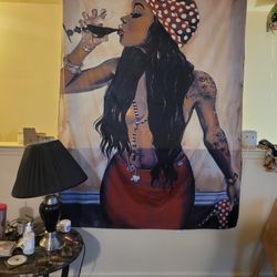 Black Woman Art Tapestry 