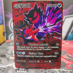 Pokemon Gengar Game UI  Custom Made Fan Art Holo With Texture