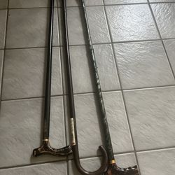 Set of 3 Walking Canes approx H 36”