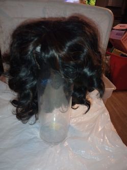 Dark Brown Curly Long Hair Wig