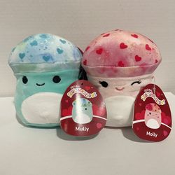 Squishmallows 5” Mully And Molly Mushroom Hearts Valentine’s Day Set Pair Target