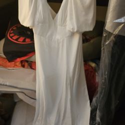 David's Bridal Bubble Sleeve Wedding Dress