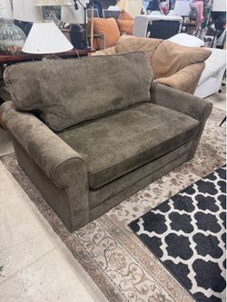 brown upholstered sleeper chair - excellent condition