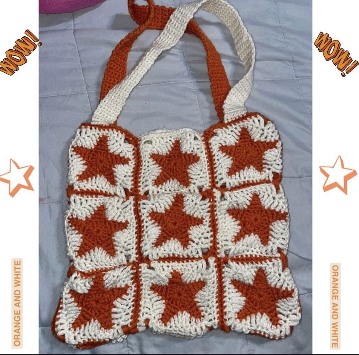 orange star tote bag