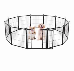 PETREEK 24 Inch Dog Playpen - Heavy-Duty 12-Panel Metal Fence