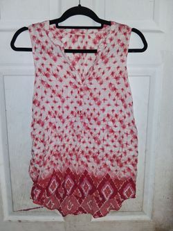 Women's Sleeveless Tie-Dye Print Blouse