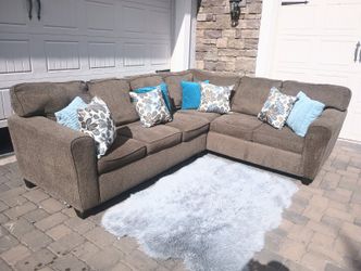 Brown L Shaped Sectional Sofa 