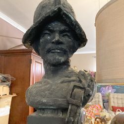 Mid Century Spanish Soldier Brutalist Lamp 45” Tall It Comes With The Shade Lampara De Soldado Español De Los 70’s 