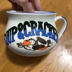 Soup & Crackers Mug Vintage 