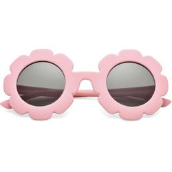 COASION Polarized Sunglasses for Kids Girls & Boys Oversized Round Flower Sunglasses Shades UV 400 Protection Age 2-12