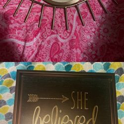 Two Hanging Wall Decor ( Mirror And Photo)