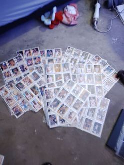 38 sheets of basketball cards