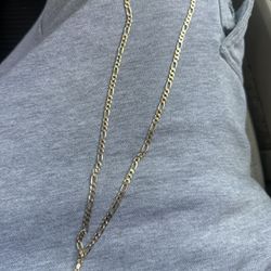14K Gold Chain With 10K Gold Pendant 
