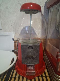 Vintage 1980s Carousel Gumball Machine Red