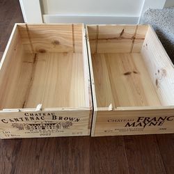 Set Of 2 Large Wood Wine Crates For Pantry Organizer Shelf Wedding Decoration 