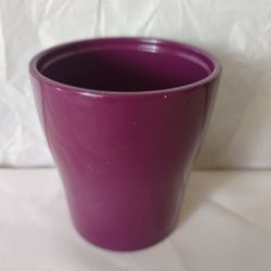 PURPLE ROUND CERAMIC FLOWER POT