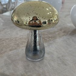 Silver And Gold Mushroom Figurine