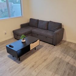 Sofa L-Shaped Sofa Couch Bed w/Chaise & USB