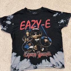 Eazy-E Express Yourself Tie-Dye Graphic Tee - Black & Gray