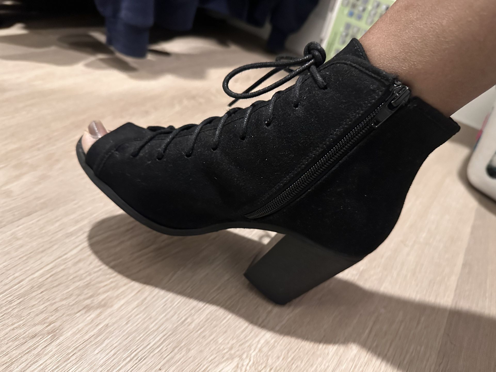 Women’s Black Zip Up Booties