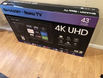 Sharp 43” tv 4K uhd roku