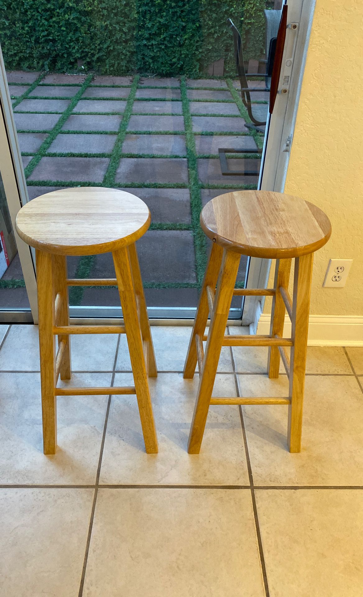Pair of solid wood stools