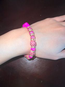 New Pink Crystal Beaded Bracelet