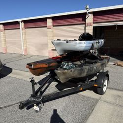 3 Fishing KAYAKS with Trailer.