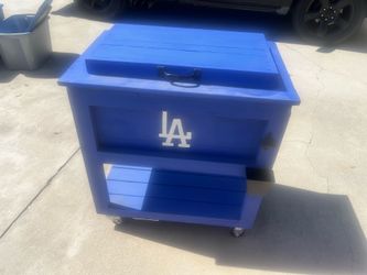 Handmade Wooden Dodgers Cooler