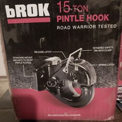 New Brok 15 Ton Pintle Hook, 4 Bolt Mount