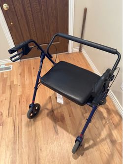 Oversized heavy duty wheeled walker with seat