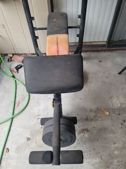 Weight bench and a few weights