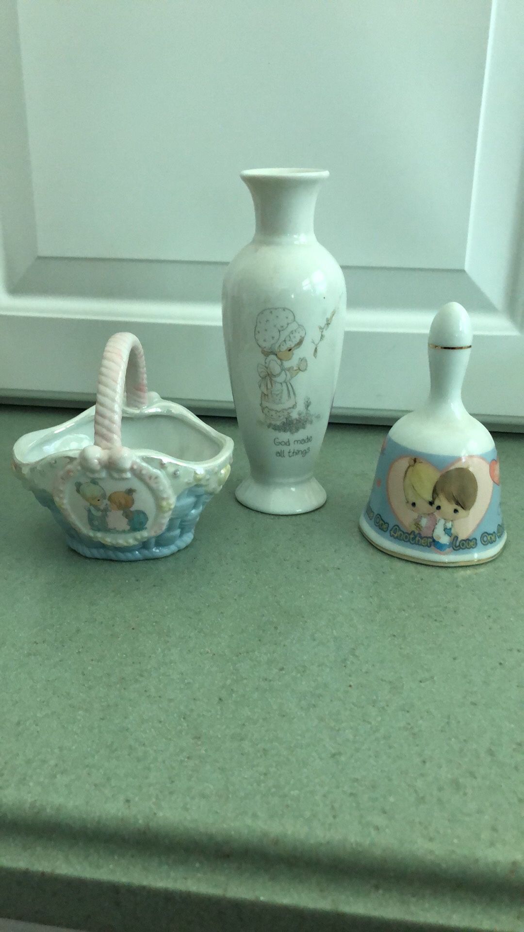Precious Moments Enesco Vase, basket and bell
