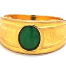 Mens Jade/24K Gold Fashion Ring