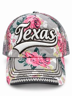 Texas Floral Quilted Trucker Hat