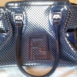 Pre owned FENDI Perforated Patent Leather Bag de jour Medium Tote
