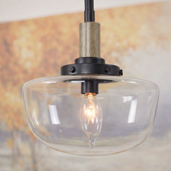 Modern Farmhouse Pendant Light Glass Shade Hanging Ceiling Light Fixture