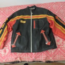 vintage rare world champion boxing federation blow my mind leather jacket 2XL